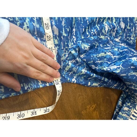 COLUMBIA BLUE WINDBREAKER MENS Large PFG ZIP UP JACKET PRINTED PATTERN GEOMETRIC - Picture 14 of 16